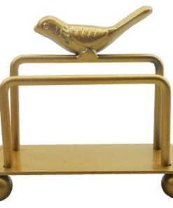 Gold Bird-shaped Decorative Metal Business Card Holder